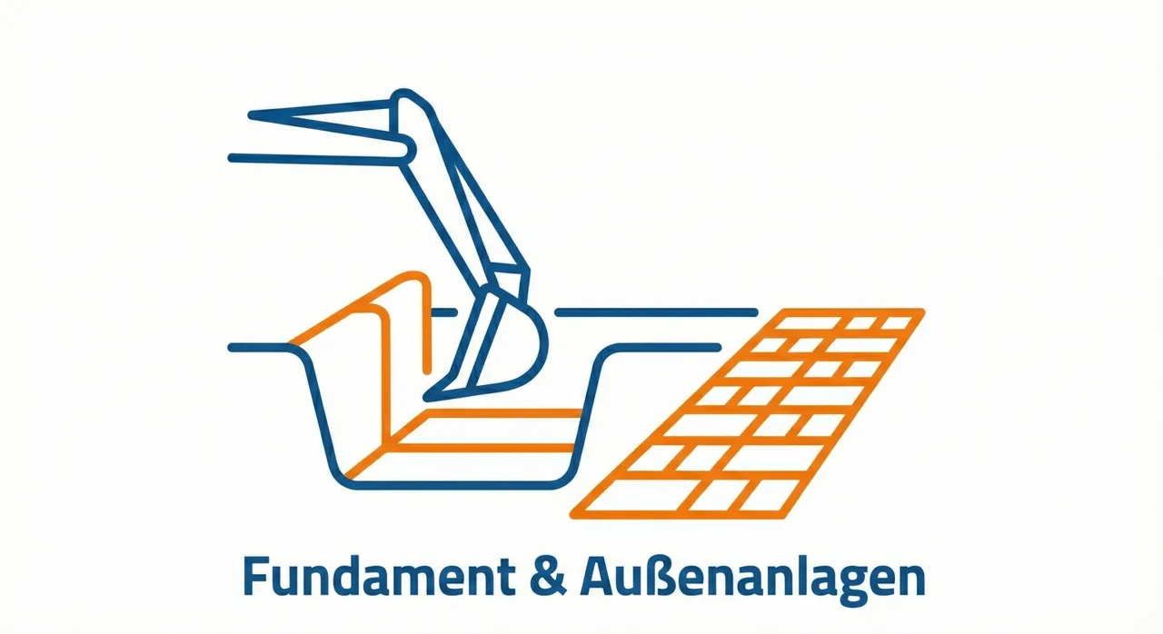 Illustration: Fundament & Außenanlagen