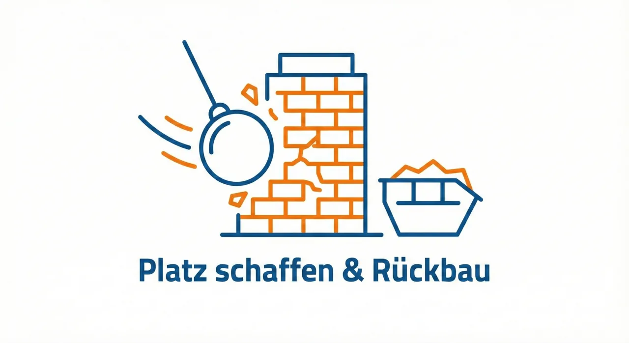 Illustration: Platz schaffen & Rückbau